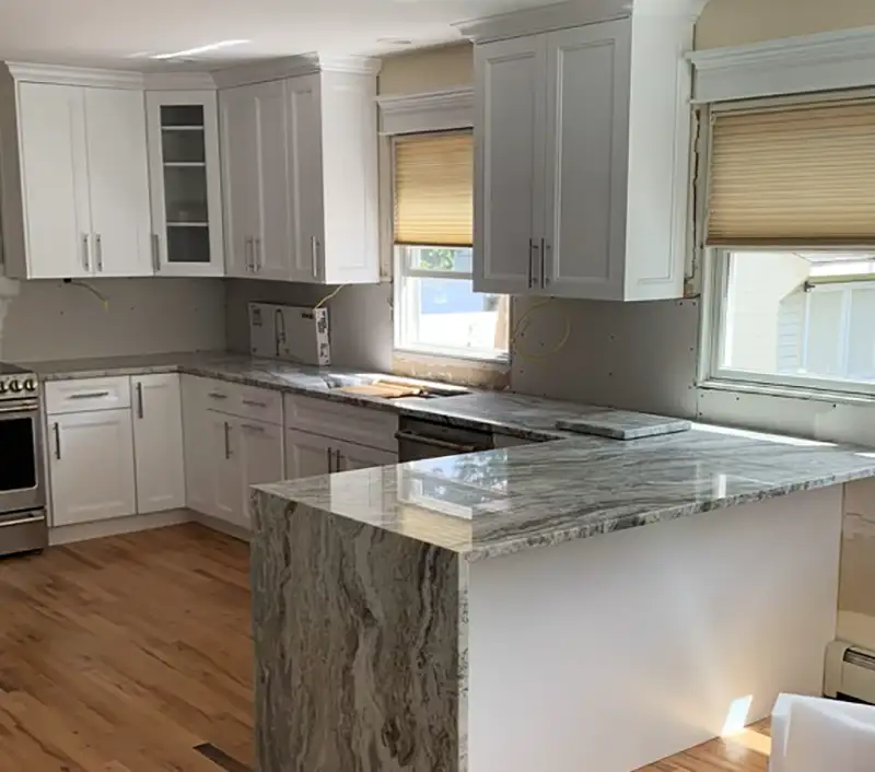 l counter with granite stone