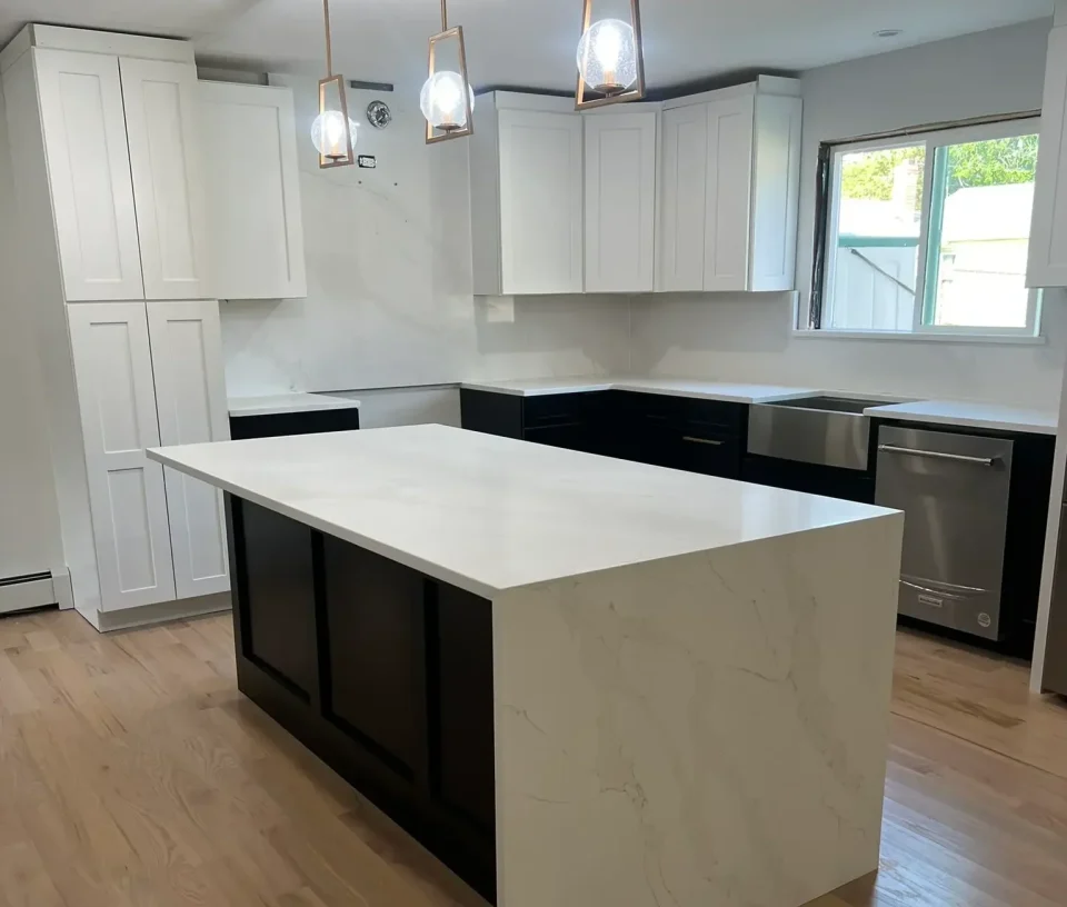 stone kitchen island