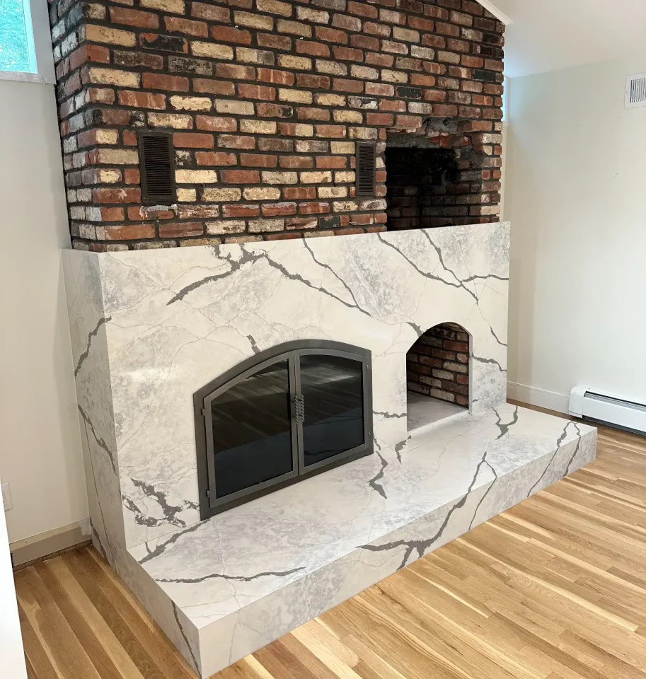 stone fireplace