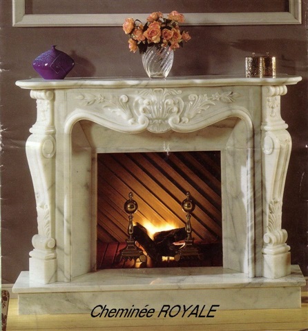 granite ornate fireplace